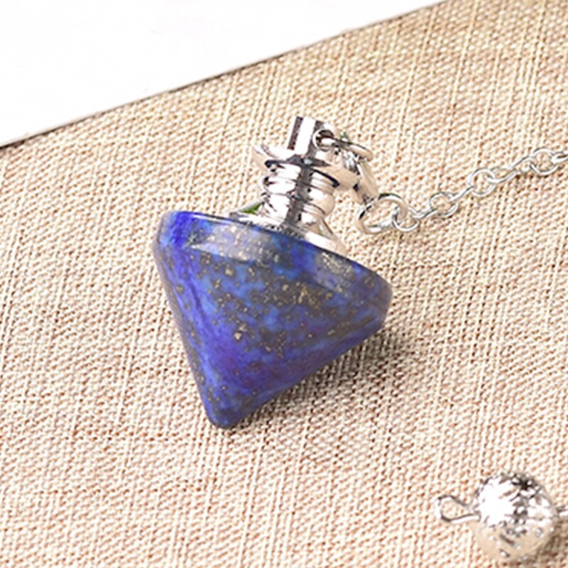 1PC Natural Crystal Pendulum Reiki Healing Stone Lazuli Amethyst Pendant Fashion Simple For Men Women Mineral Jewelry Wicca