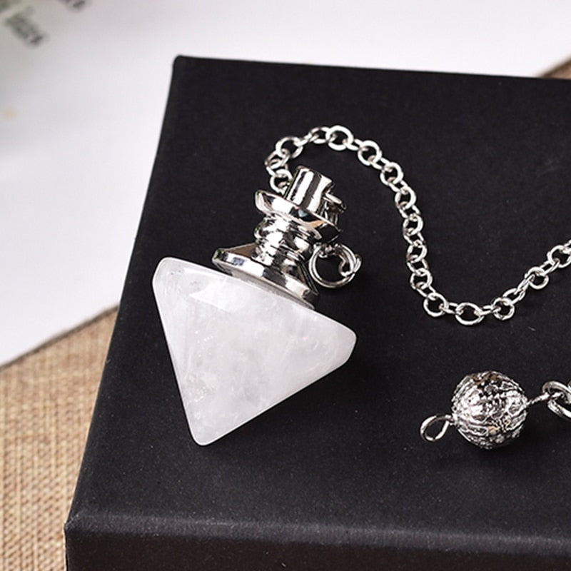 1PC Natural Crystal Pendulum Reiki Healing Stone Lazuli Amethyst Pendant Fashion Simple For Men Women Mineral Jewelry Wicca