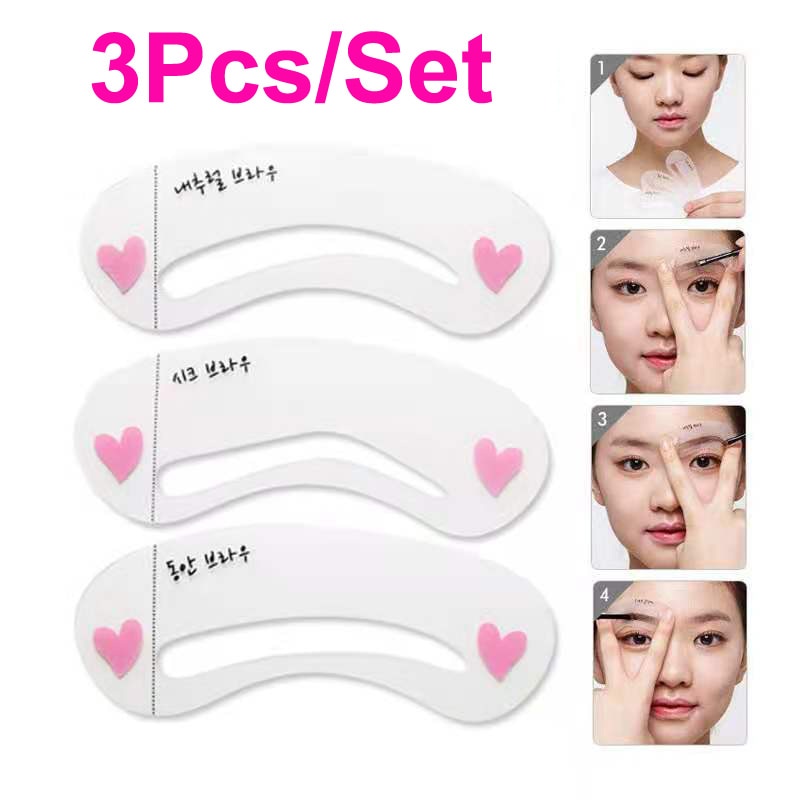1 Set Reusable 8 In1 Eyebrow Shaping Template Helper Eyebrow Stencils Kit Grooming Card Eyebrow Defining Makeup Tools